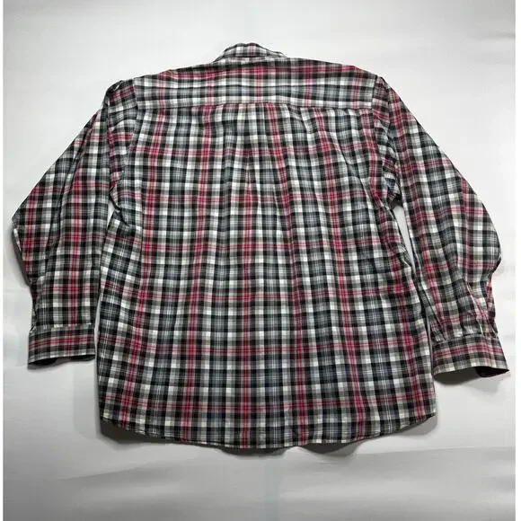 Cinch Men's Long Sleeve Black Red Western Plaid Button Up Shirt - Size L - Picture 3 of 5